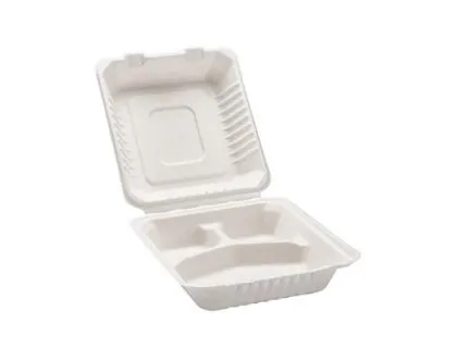 8inch Three Compartment Clamshell