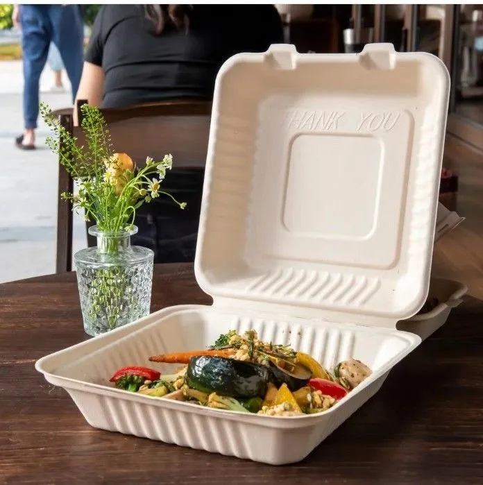 8inch Three Compartment Clamshell